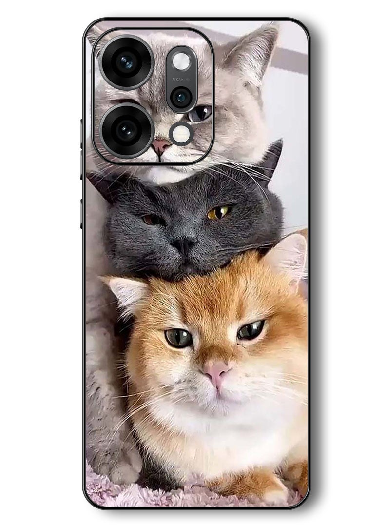 Theodor Case Compatible with Oppo Reno 14 Pro 6.83 Inch Protection Shockproof Bumper Cover Cats - Image 1