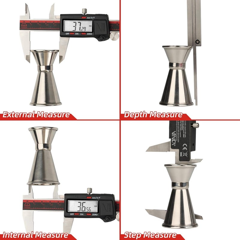 VINCA IP54 Grade Digital Caliper, DCLA-0605 6 Inch/150mm, Inch/Millimeter/Fraction Conversion, Stainless Steel, Large LCD Screen - Image 3