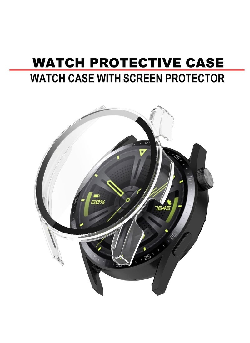 Excefore - Case for Huawei Watch GT 3 42mm, 2Pack All-around Ultra Thin Anti-Scratch Bumper, Anti Scratch Tempered glass with watch case protector(2 Colors) - Image 1