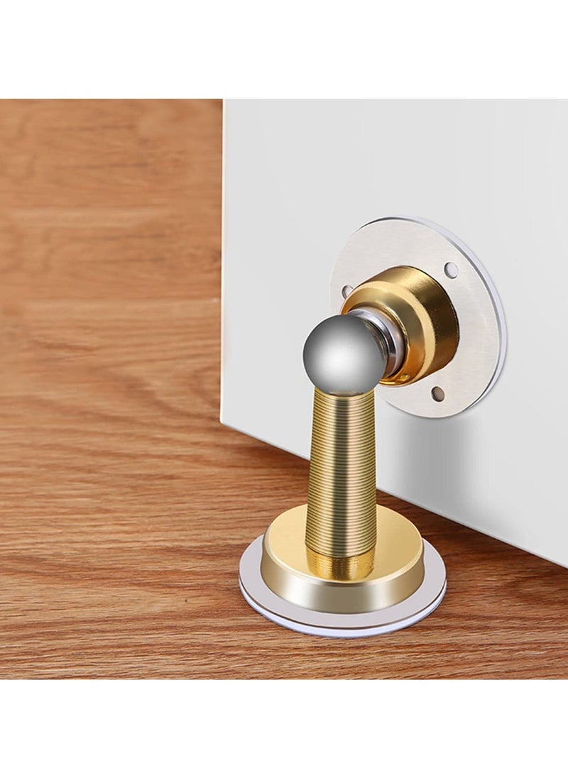 Magnetic Door Stopper 2 Pack Stainless Steel Adhesive Door Holder No Drill Needed Wall and Floor Mounted  - Image 3