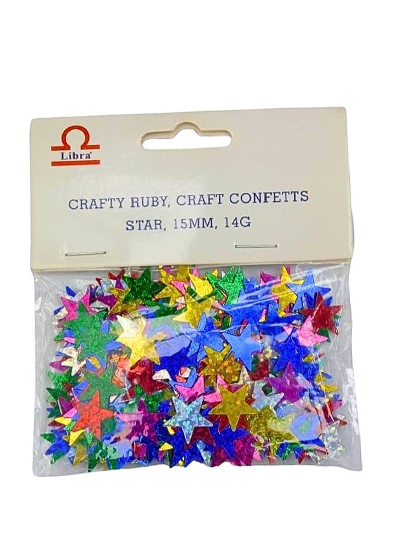 Libra CRAFTY RUBY CRAFT CONFETTS STAR 15MM 14GRAM - Image 1