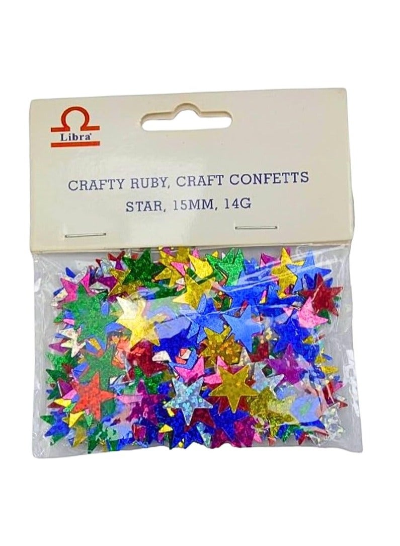 Libra CRAFTY RUBY CRAFT CONFETTS STAR 15MM 14GRAM - Image 2
