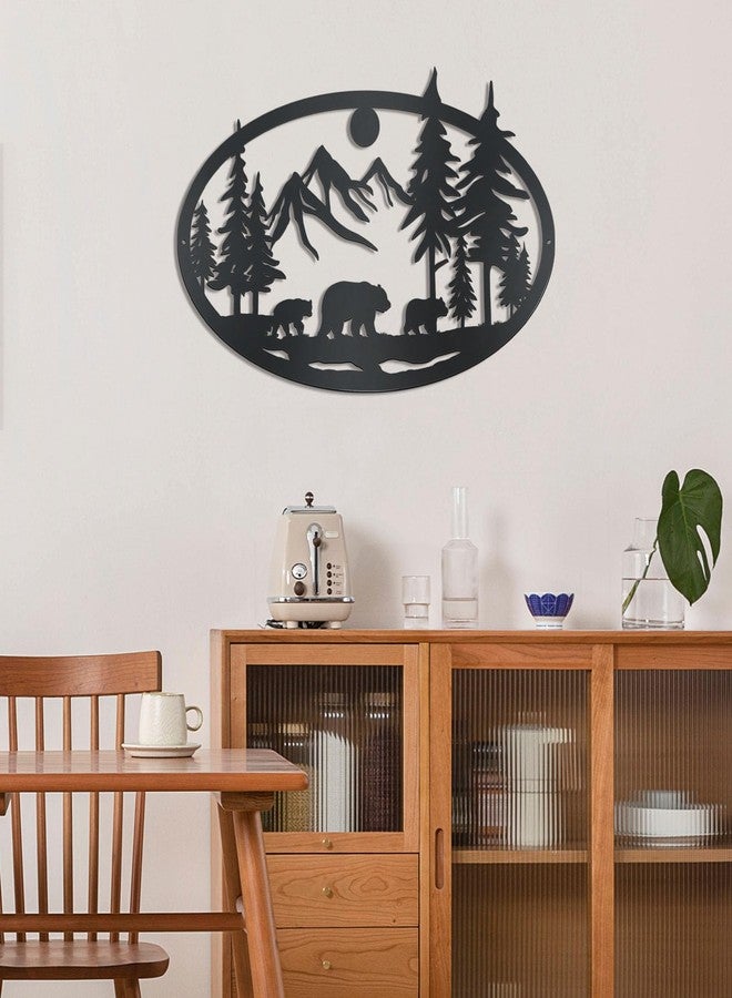 OYEFLY Metal Bear Wall Art,Rustic Animal Hunting Decor (Black) - Image 4