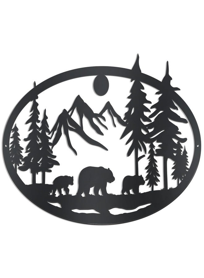 OYEFLY Metal Bear Wall Art,Rustic Animal Hunting Decor (Black) - Image 1