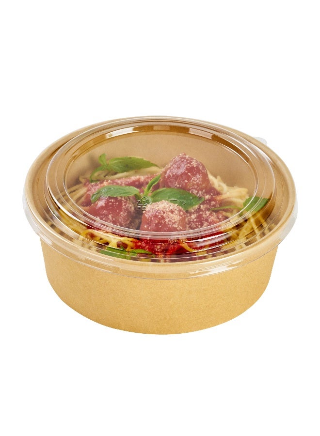 Restaurantware LIDS ONLY: Bio Tek 7.3 x 0.4 Inch Container Lids, 200 Durable Round Lids - Tight Seal, Only Lids, Clear PET Salad Container Lids, Disposable, Containers Sold Separately  - Image 1
