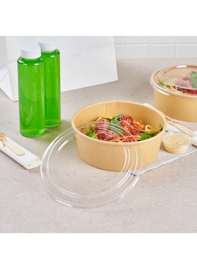 Restaurantware LIDS ONLY: Bio Tek 7.3 x 0.4 Inch Container Lids, 200 Durable Round Lids - Tight Seal, Only Lids, Clear PET Salad Container Lids, Disposable, Containers Sold Separately  - Image 4