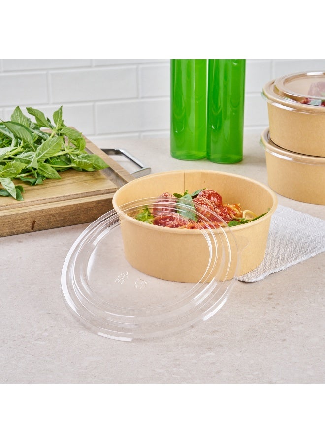 Restaurantware LIDS ONLY: Bio Tek 7.3 x 0.4 Inch Container Lids, 200 Durable Round Lids - Tight Seal, Only Lids, Clear PET Salad Container Lids, Disposable, Containers Sold Separately  - Image 3