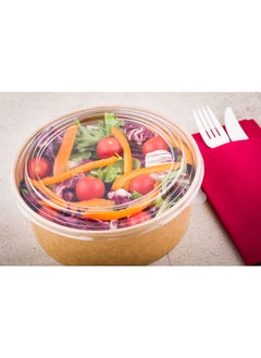 Restaurantware Restaurantware-LIDS ONLY: Bio Tek 7.3 x 0.4 Inch Container Lids, 200 Durable Round Lids - Tight Seal, Only Lids, Clear PET Salad Container Lids, Disposable, Containers Sold Separately  - Image 3