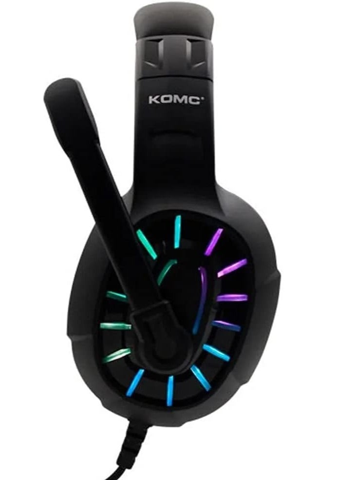 KOMC-Gaming Headphones Over Ear Surround Sound Noise Canceling Microphone & LED Light Headphones, Compatible with PC - Image 4