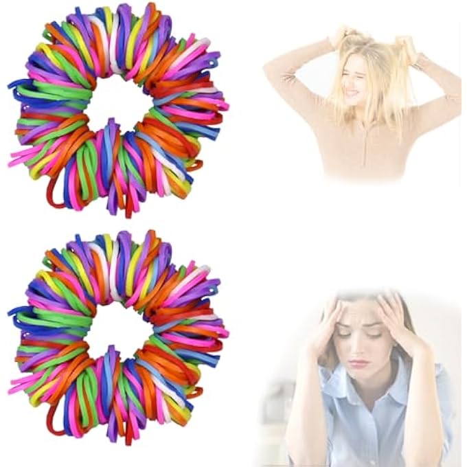 welsoon 2 Pack Skin Picking Fidget Toys Stretchy Loom Picking Fidget Finger Fidget Anxiety Relief Therapy for Trichotillomania - Image 2