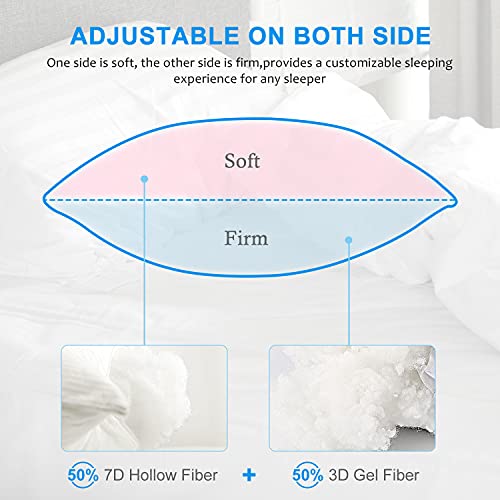 EIUE Hotel Collection Bed Pillows for Sleeping 2 Pack Standard Size，Pillows for Side and Back Sleepers,Super Soft Down Alternative Microfiber Filled Pillows,20 x 26 Inches - Image 3
