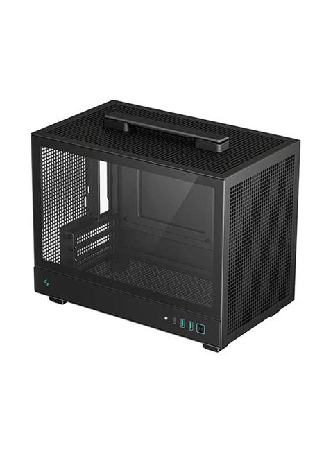 CH160 Mini-ITX High-Airflow Case, Ultimate Portability And Style, Full Sized Air Cooling, Flexible Power Options, ABS+SPCC+Tempered Glass| R-CH160-BKNGI0-G-1 | Black