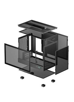 DEEPCOOL CH160 Mini-ITX High-Airflow Case, Ultimate Portability And Style, Full Sized Air Cooling, Flexible Power Options, ABS+SPCC+Tempered Glass| R-CH160-BKNGI0-G-1 | Black  - Image 4