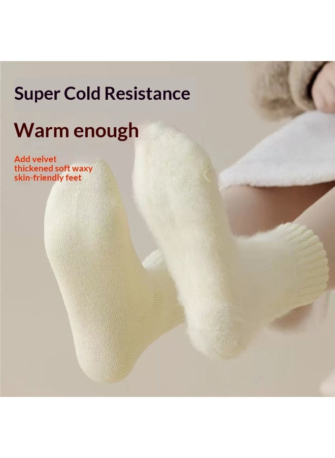 Women Winter Wool Socks Thick Fleece-Lined Long Warm Socks | Cozy Sleep Socks | Postpartum / Home Thermal Socks - Image 3
