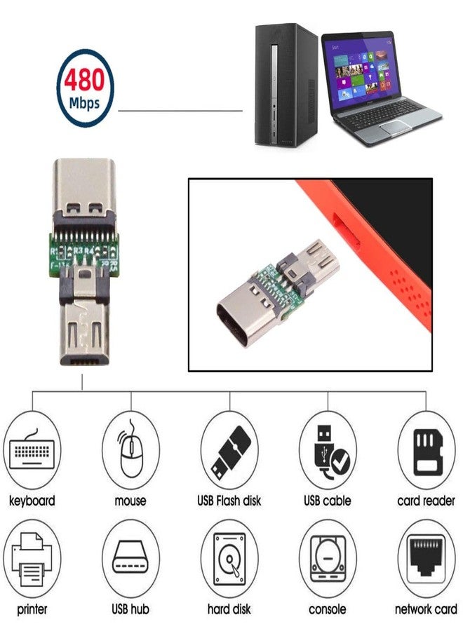 Chenyang محول ميكرو USB OTG من تشين يانغ 5 حزمة، موصل ذكر USB ميكرو إلى أنثى USB C بحجم صغير - Image 2