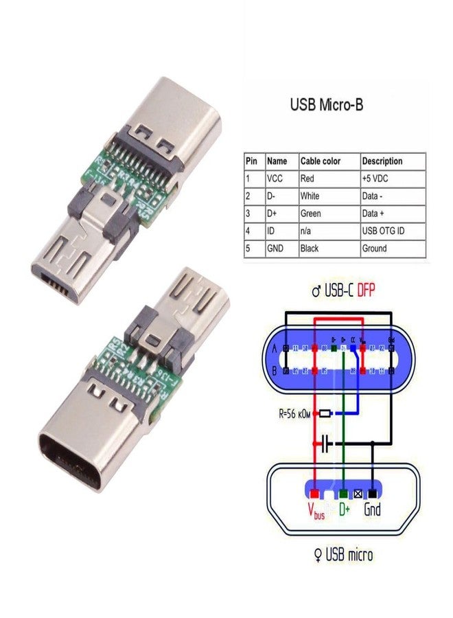 Chenyang محول ميكرو USB OTG من تشين يانغ 5 حزمة، موصل ذكر USB ميكرو إلى أنثى USB C بحجم صغير - Image 4