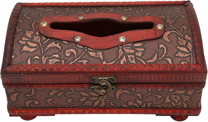 klarako Retro Paper Pumping Case,Wooden Napkin Storage Dispenser Decorative Tissue Paper Box Holder for House Bathroom Office - Image 1