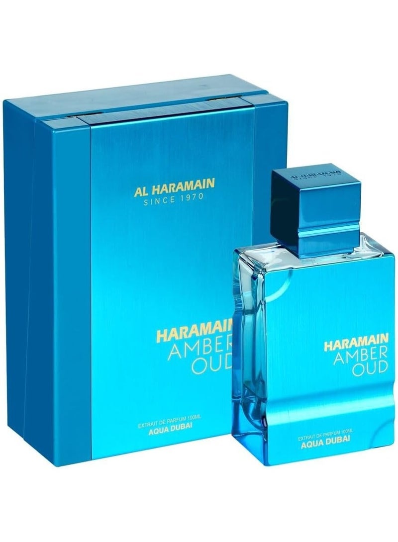 الحرمين عطر اكستريت دي بارفان برائحة العنبر والعود اكوا دبي من حرمين، 100 مل | عطر فاخر مع البرغموت والعنبر والمسك والفانيليا | منعش وانيق ويدوم طويلا | مستوحى من جاذبية دبي المائية - Image 1