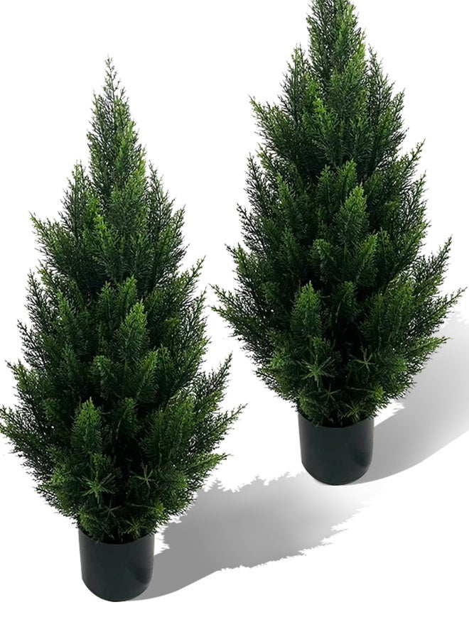 أوبتيا 2-حزمة من أشجار الصنوبر والسرو الاصطناعية، شجرة اصطناعية واقعية، شجرة أريكا النخيل الاصطناعية للداخل والخارج، نباتات حريرية اصطناعية واقعية لتزيين المكاتب والمنازل والحدائق، ديكور عصري واقعي، 90 سم - Image 1