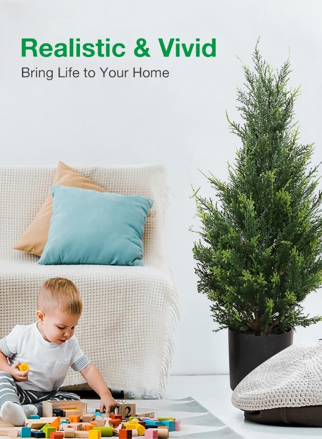 أوبتيا 2-حزمة من أشجار الصنوبر والسرو الاصطناعية، شجرة اصطناعية واقعية، شجرة أريكا النخيل الاصطناعية للداخل والخارج، نباتات حريرية اصطناعية واقعية لتزيين المكاتب والمنازل والحدائق، ديكور عصري واقعي، 90 سم - Image 3