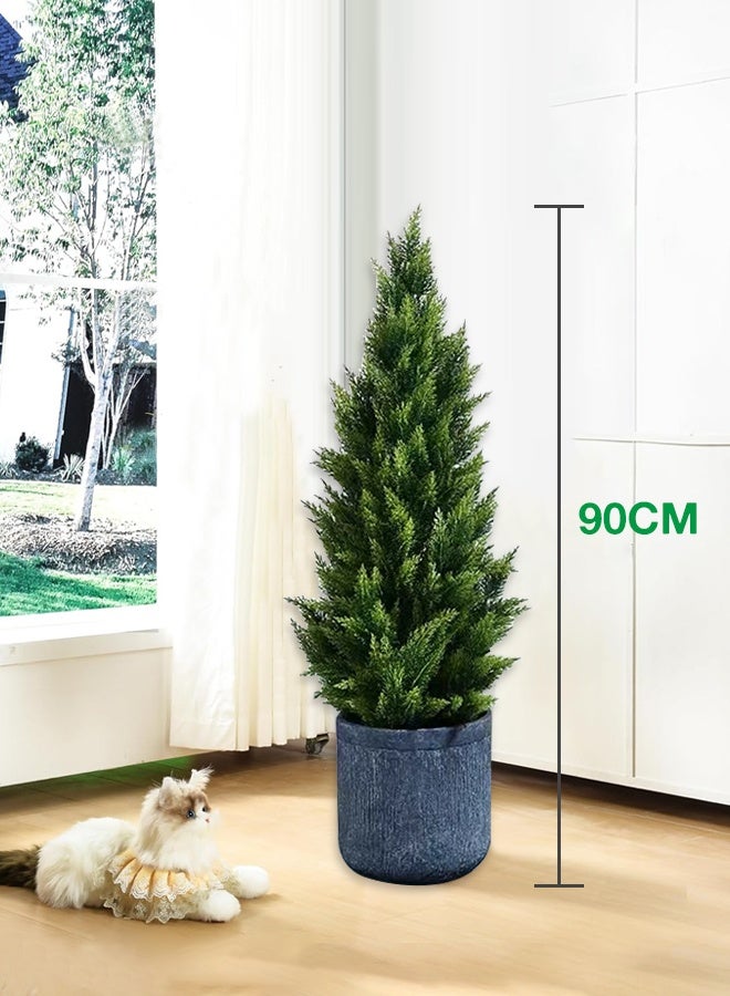 أوبتيا 2-حزمة من أشجار الصنوبر والسرو الاصطناعية، شجرة اصطناعية واقعية، شجرة أريكا النخيل الاصطناعية للداخل والخارج، نباتات حريرية اصطناعية واقعية لتزيين المكاتب والمنازل والحدائق، ديكور عصري واقعي، 90 سم - Image 5