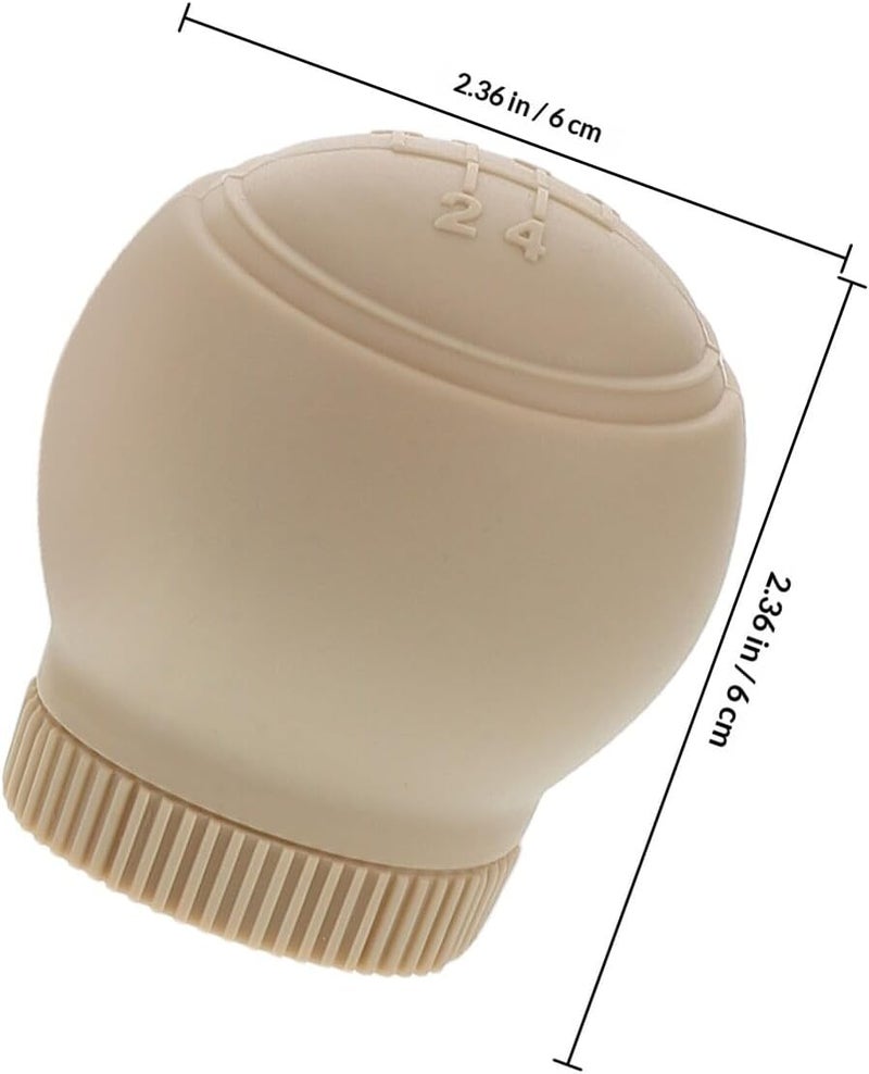Universal Silicone Manual Gear Shifter Covers 2pcs Beige Anti-Slip Wear-Resistant Gear Shift Knob Protection for Car Interior Replacement - Image 2