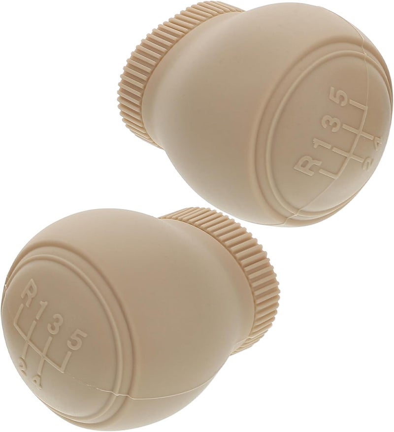 Universal Silicone Manual Gear Shifter Covers 2pcs Beige Anti-Slip Wear-Resistant Gear Shift Knob Protection for Car Interior Replacement - Image 1
