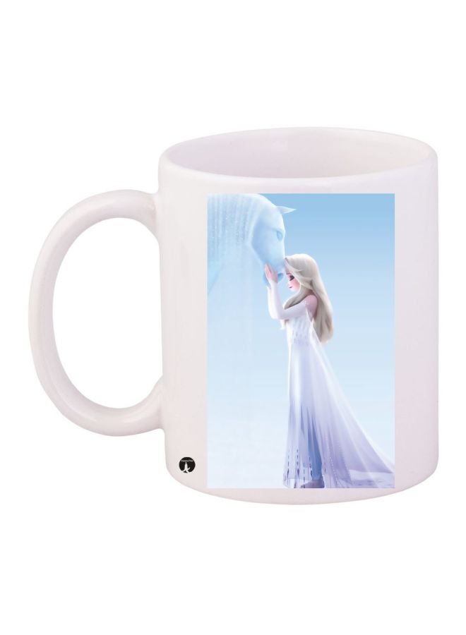 Cartoon Printed Coffee Mug White/Blue/Grey 11ounce