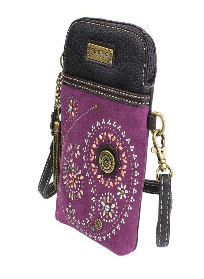 Chala Group Dazzled Paisley Cellphone Crossbody Handbag, Purple, 5" x 7.5" x 1" - Image 2