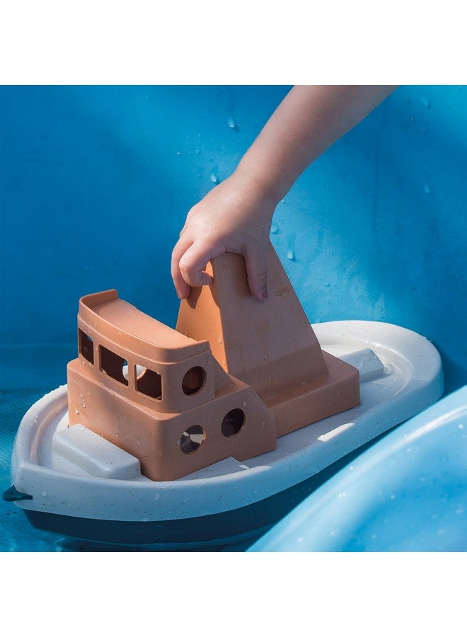 Dantoy: BIO Tuff Tuff Boat - Peach & Blue Toy Tug Boat, Indoor & Outdoor Play, Bath-Beach-Backyard-Water, Recycled Plastic, Kids & Toddlers Ages 2+ - Image 2