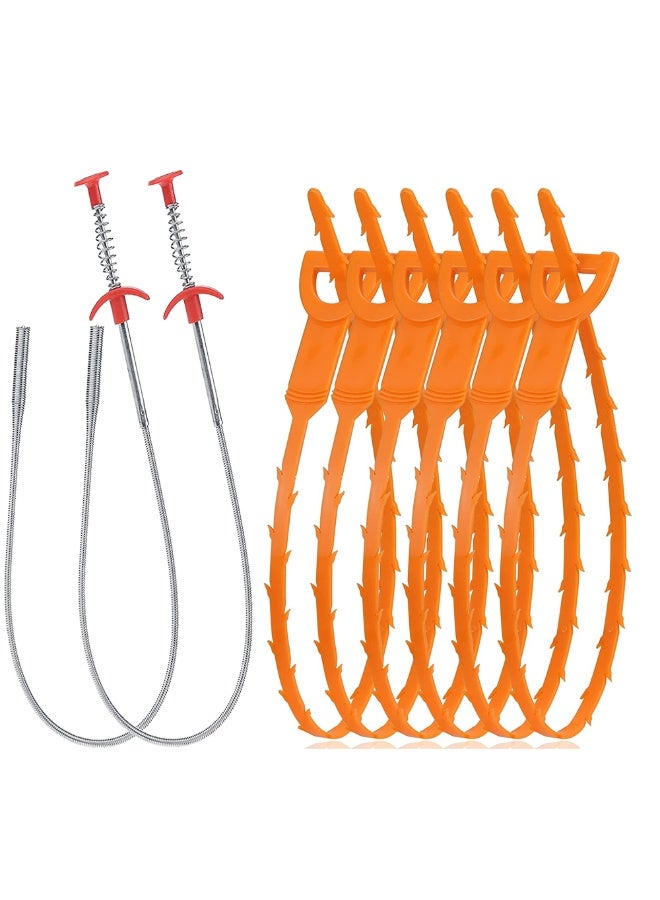 7 Pack Drain Snake Drain Clog Remover, 20 Inch Hair Drain Clog Remover Cleaning Tools, 24 Inch Drain Cleaner Sticks, Drain Cleaner Tools for Kitchen Sink, Bathroom Tub, Sewer, Toilet  ﻿ - Image 1