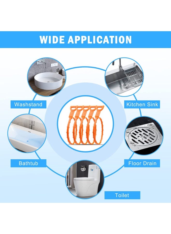 7 Pack Drain Snake Drain Clog Remover, 20 Inch Hair Drain Clog Remover Cleaning Tools, 24 Inch Drain Cleaner Sticks, Drain Cleaner Tools for Kitchen Sink, Bathroom Tub, Sewer, Toilet  ﻿ - Image 3