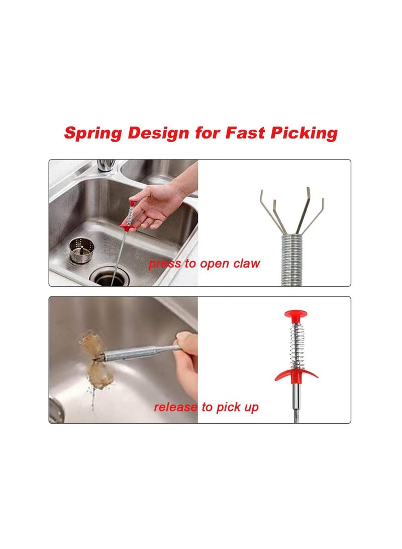 7 Pack Drain Snake Drain Clog Remover, 20 Inch Hair Drain Clog Remover Cleaning Tools, 24 Inch Drain Cleaner Sticks, Drain Cleaner Tools for Kitchen Sink, Bathroom Tub, Sewer, Toilet  ﻿ - Image 5