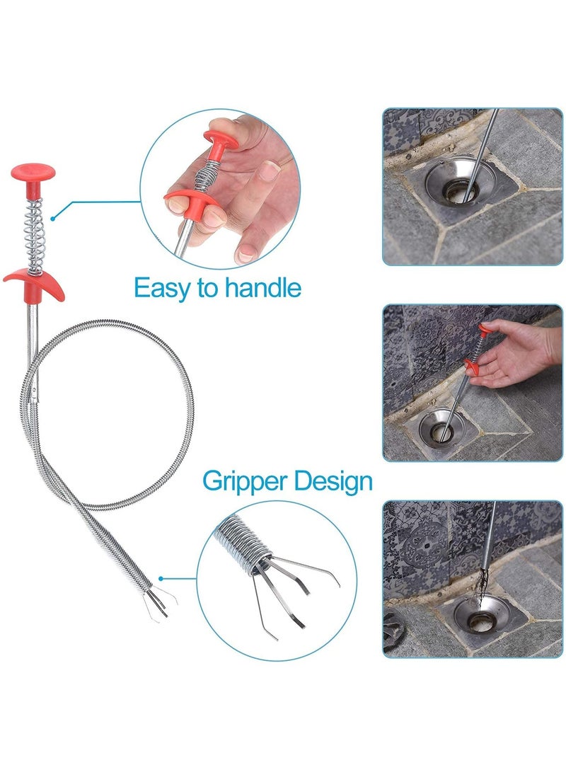 7 Pack Drain Snake Drain Clog Remover, 20 Inch Hair Drain Clog Remover Cleaning Tools, 24 Inch Drain Cleaner Sticks, Drain Cleaner Tools for Kitchen Sink, Bathroom Tub, Sewer, Toilet  ﻿ - Image 4