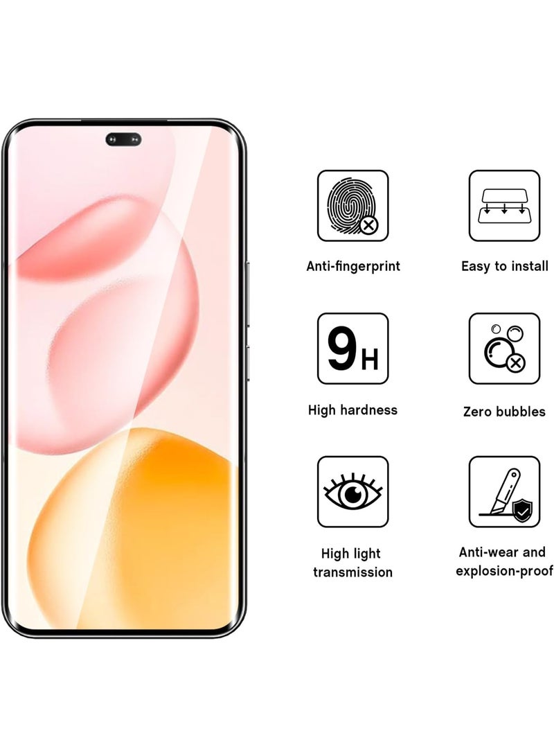 Honor 400 Pro Screen Protector Full Glue Edge-to-edge 3D Curved Tempered Glass Fingerprint Compatible Anti Scratch 9H hardness for Honor 400 Pro - Image 2