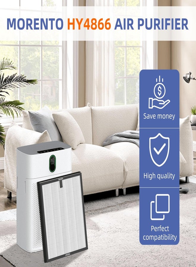 Pulluty HY4866 True HEPA Replacement Filter for MORENTO Air Purifier and YIOU M1 Air Cleaner Purifier,3-in-1 H13 True HEPA High-Efficiency Activated Carbon Filter,4 Pack - Image 4