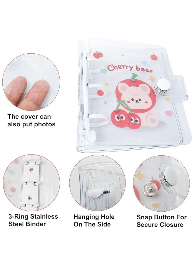 erorex Pcs 3 Inch Mini Photo Album 20 Sheets 40 Pockets Photo Album In Loose Leaf Refillable 3 Rings Photocard Binder Kpop Photocard Holder Book With Pendant For Picture Cards Storage Purple And Red  - Image 4