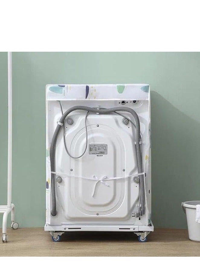 Waterproof Waxed Washing Machine Cover – Elegant Printed Dust-Proof Cover for Front-Loading Automatic Washers | Durable, Protective Fabric with Delicate Designs for Laundry Room Décor  - Image 2