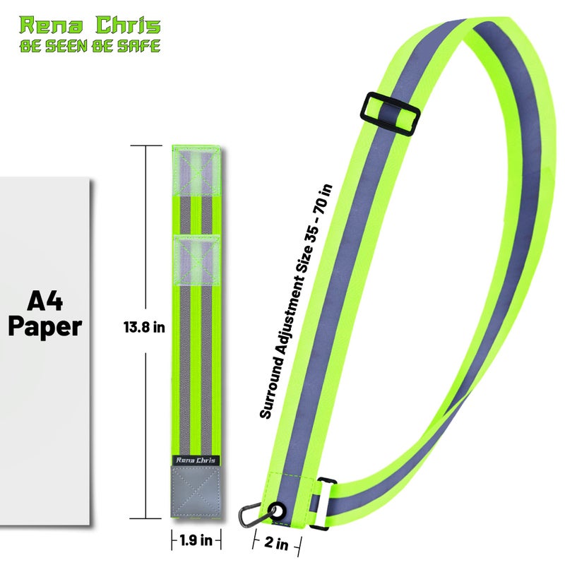 Rena Chris Reflective Running Gear  Reflective Sash  Night Dog Walking Safety Gear  High Visibility Reflective Safety Running Belts For Women  Night Jogging Safety Gear Reflective Belt And Armband - Image 5