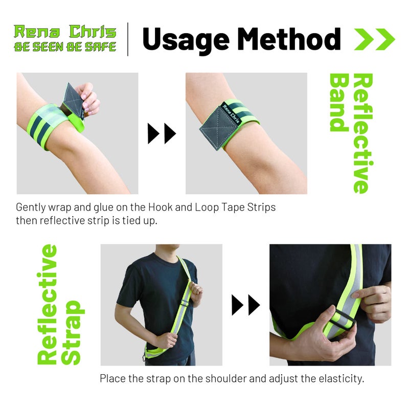Rena Chris Reflective Running Gear  Reflective Sash  Night Dog Walking Safety Gear  High Visibility Reflective Safety Running Belts For Women  Night Jogging Safety Gear Reflective Belt And Armband - Image 4