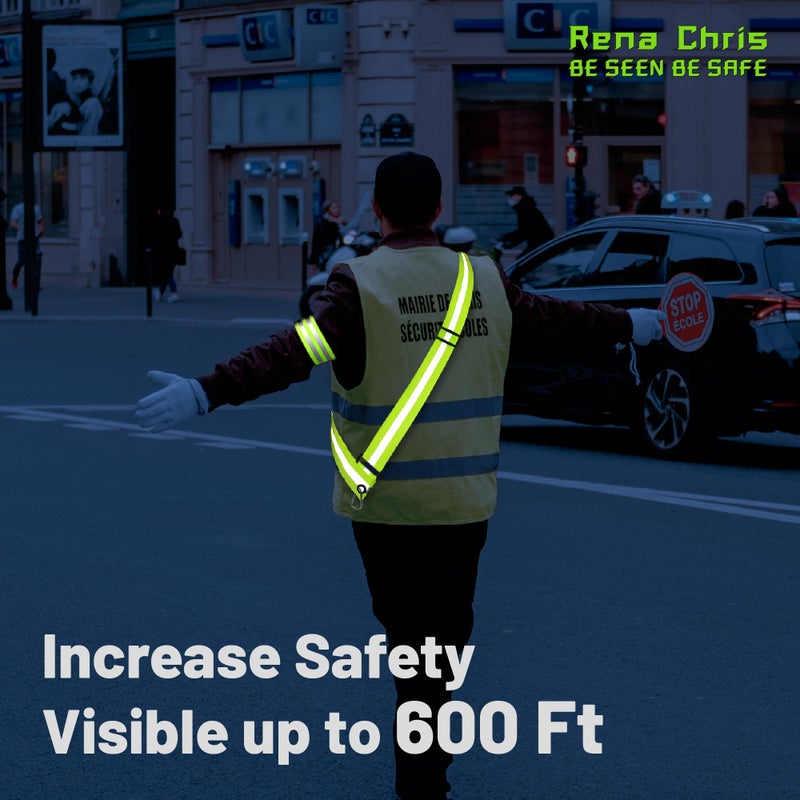 Rena Chris Reflective Running Gear  Reflective Sash  Night Dog Walking Safety Gear  High Visibility Reflective Safety Running Belts For Women  Night Jogging Safety Gear Reflective Belt And Armband - Image 3