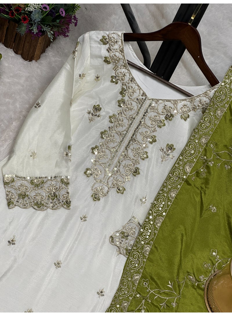 Super Asian Luxury Sharara Set with Heavy Embroidery, Sequence & Stone Handwork – Elegant Festive Wear - Image 4
