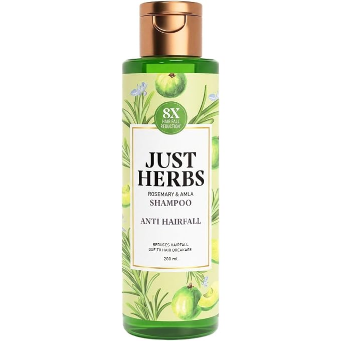 Just Herbs 8 In 1 Root Nourishing Amla Neem Hair Fall Control Shampoo For Men & Women Suitable For Oily Hair Scalp, Sulphate & Paraben Free 200 Ml - Image 1