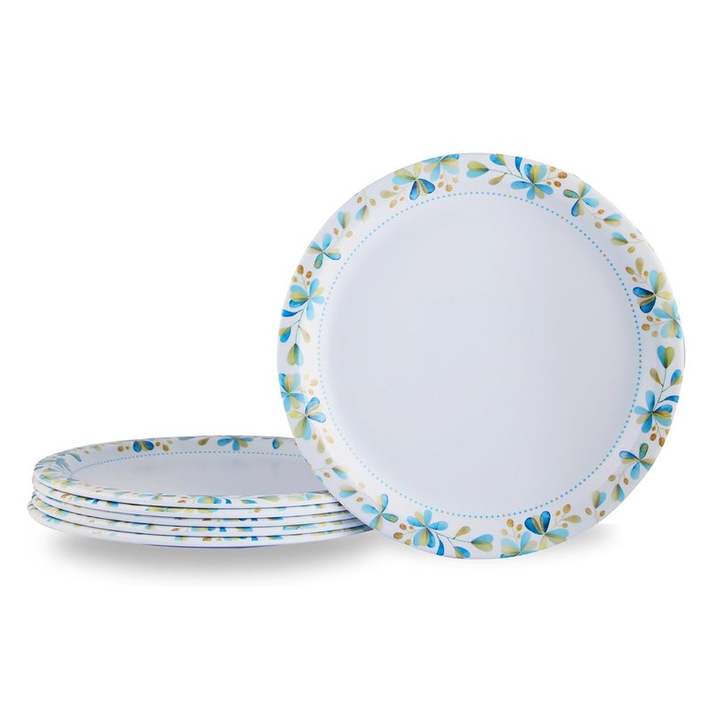 Mart MANTRAA Melamine Quarter Plates Round Half Plate Microwave Safe Break Resistant Plates for Snacks Lunch Dinner Plates for home Office Restaurant Set of 6 7 Inchs Blue mat Finish - Image 3