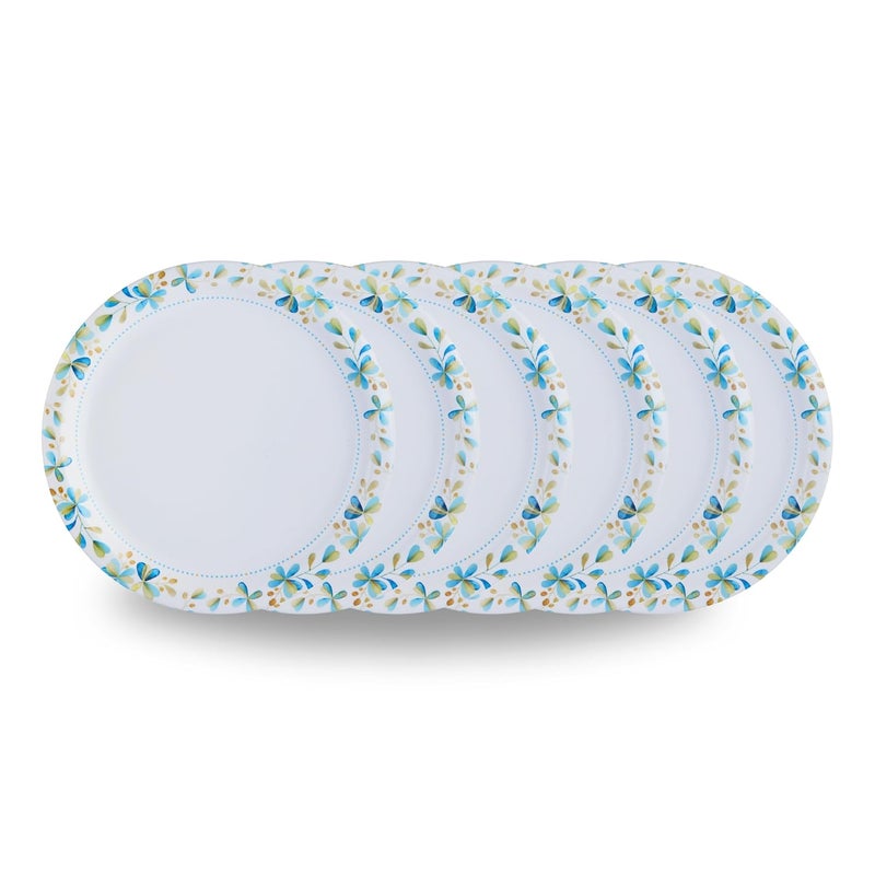 Mart MANTRAA Melamine Quarter Plates Round Half Plate Microwave Safe Break Resistant Plates for Snacks Lunch Dinner Plates for home Office Restaurant Set of 6 7 Inchs Blue mat Finish - Image 4