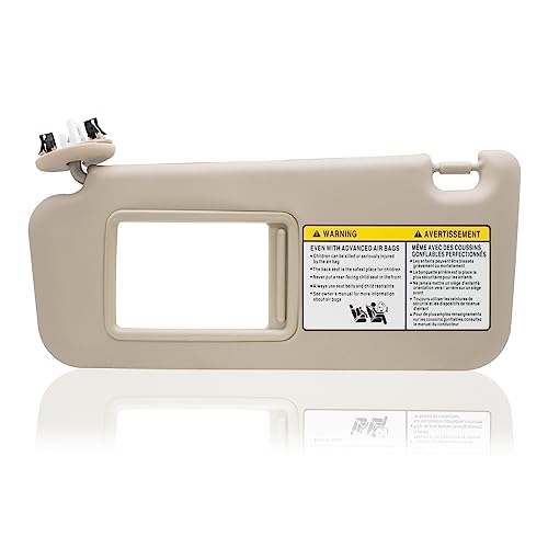 NHILES Left Driver Right Passenger Side Sun Visor Replacement Compatible with Toyota RAV4 2006 2007 2008 2009 2010 2011 2012 2013 with Light Replace 7432042501A1 7431042451A1 Beige