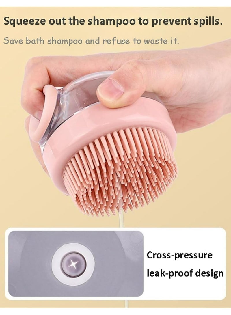 Arabest Pet Bath Brush with Shampoo Dispenser - Soft Grooming Tool for Dogs & Cats (Pink) - Image 5