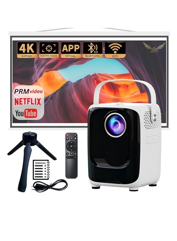 "S10 Full HD Mini Projector: 1920x1080P, 8000 Lumens, Bluetooth, 5G WiFi, USB/SD Card Compatible" - Image 1