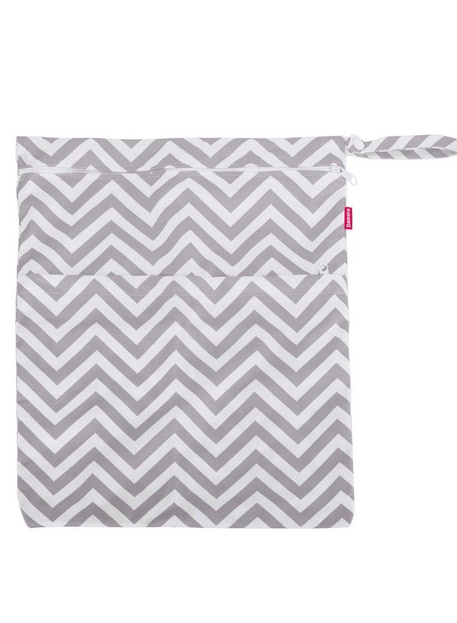 Damero 3 قطع حقيبة سفر رطبة وجافة منظمة مع مقبض لقطع مضخة الحفاضات وملابس السباحة والمزيد سهل الحمل والذهاب رمادي شيفرون - Image 3