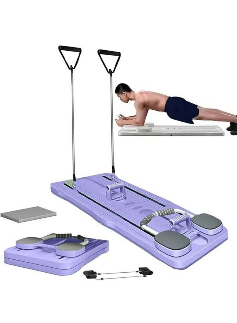 Fitness World Pilates Board - Pilates Reformer Set, Multi-Purpose Foldable Pilates Reformer Board for Home, 5 in 1 Pilates Sliding Board - Image 1